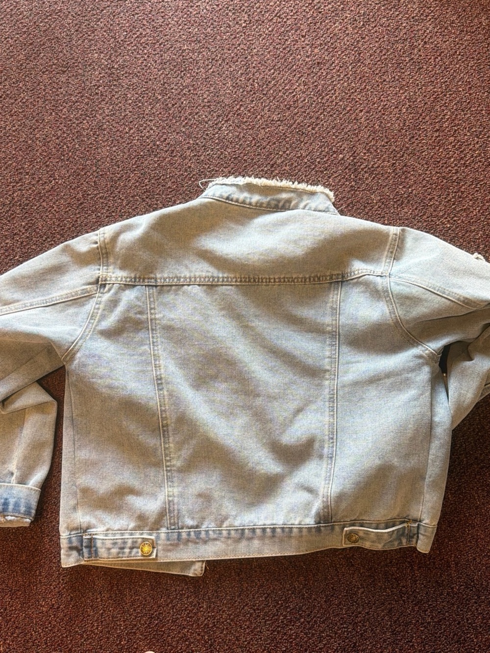 Light Blue Denim Jacket with Star Pearl Accents - Picture 2 of 2